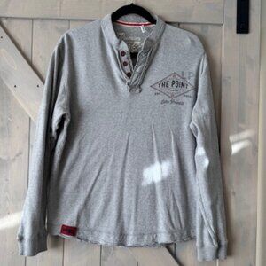 Premium 51 Lake Powell Henley Shirt Lived In Style Gray LS Mens Size L EUC